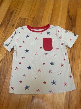 Kyte BABY Red & Navy Star Pocket Tee